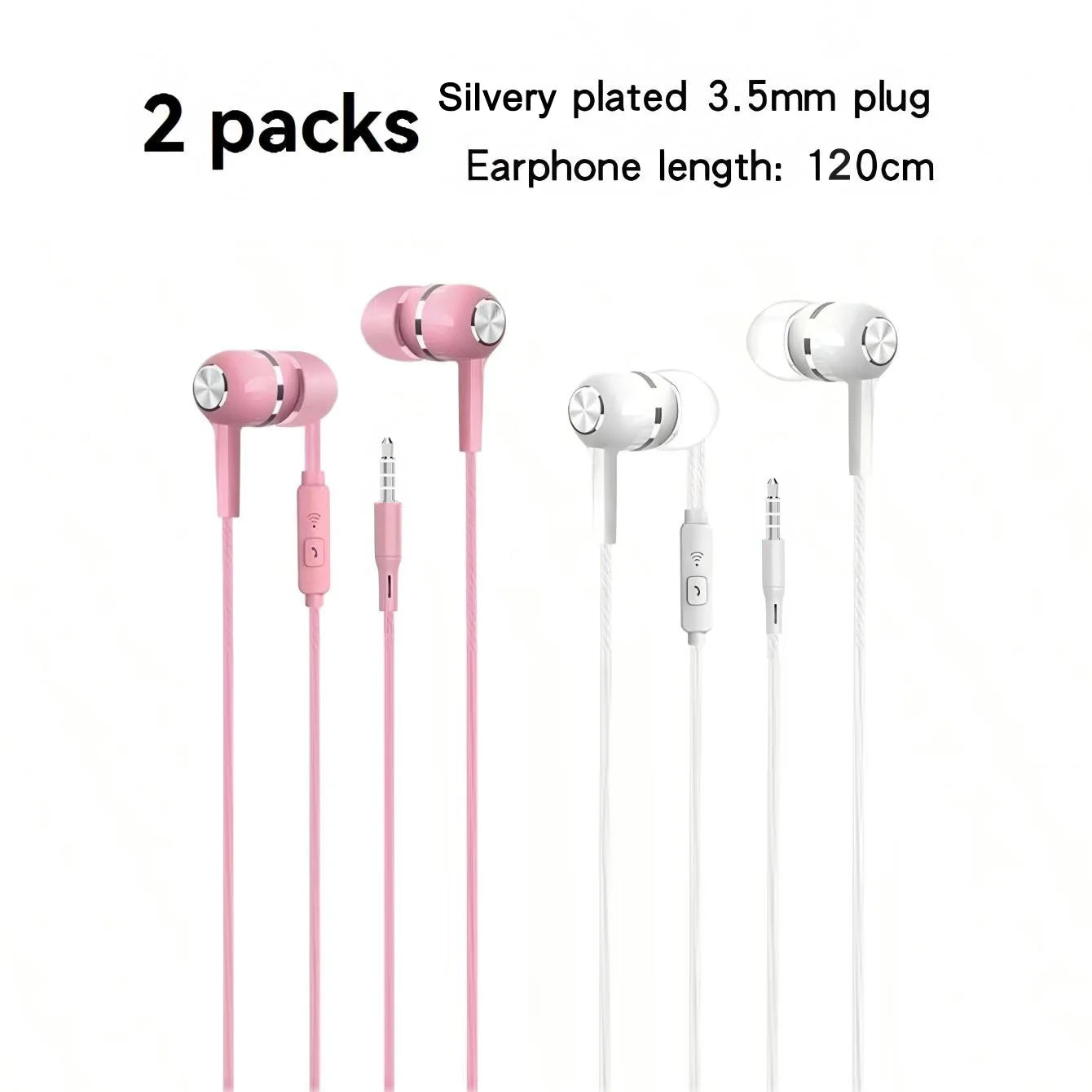 1-8pcs 3.5mm Wired Headphones In Ear Wired Earphones with Microphone Bass HiFi Stereo Earbuds Sports In-line Control For Phones