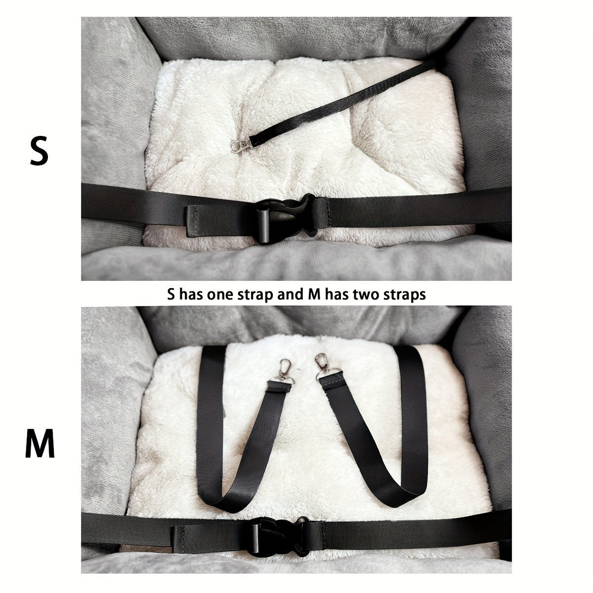 [Gray Pet Carrier] Soft Gray Pet Carrier, Car Seat for Cats and Small Dogs | Adjustable Straps, Ergonomic Design for Safe Travel, Secure Fit for Vehicles