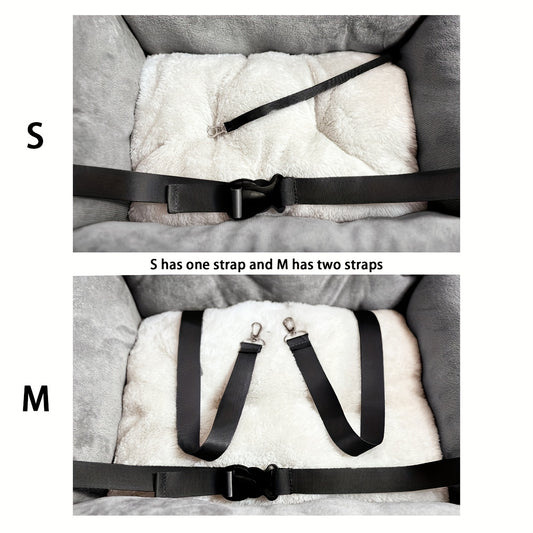 [Gray Pet Carrier] Soft Gray Pet Carrier, Car Seat for Cats and Small Dogs | Adjustable Straps, Ergonomic Design for Safe Travel, Secure Fit for Vehicles