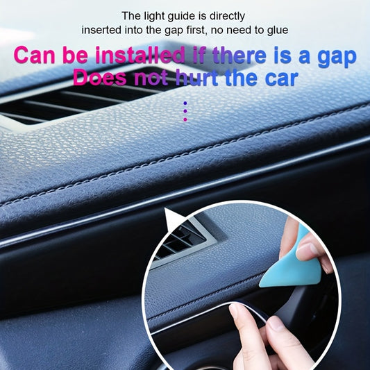 196.85inch Blue LED Car Interior Lighting Strip - Flexible USB-Powered EL Wire Rope Light with Neon Glow, 36V Safe Voltage, Fit for Cars, DIY Home Decor, Parties & Bedroom Atmosphere Decoration, Car Interior Lights, Party Lig