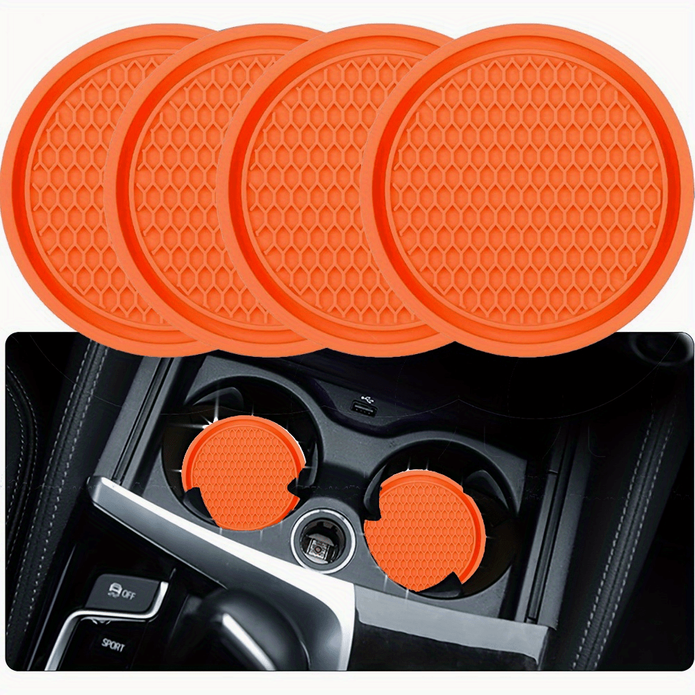 ZukMi Car Cup Coaster, 4pcs Universal Non-Slip Cup Holders Embedded in Ornaments Coaster, Car Interior Accessories,Universal Fit Auto Cup Holders Accessories for Women and for Man