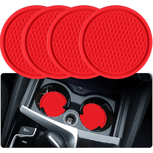 ZukMi Car Cup Coaster, 4pcs Universal Non-Slip Cup Holders Embedded in Ornaments Coaster, Car Interior Accessories,Universal Fit Auto Cup Holders Accessories for Women and for Man