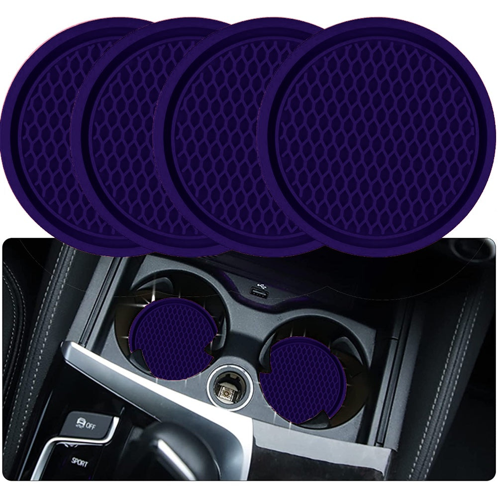 ZukMi Car Cup Coaster, 4pcs Universal Non-Slip Cup Holders Embedded in Ornaments Coaster, Car Interior Accessories,Universal Fit Auto Cup Holders Accessories for Women and for Man