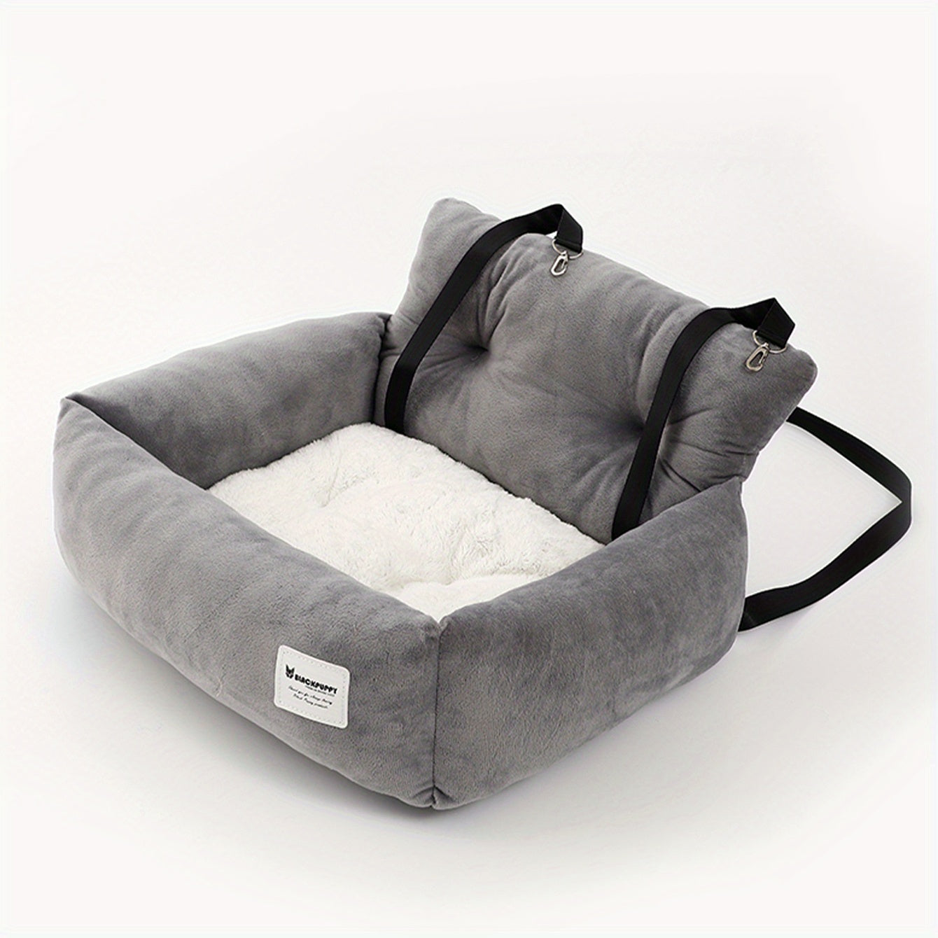 [Gray Pet Carrier] Soft Gray Pet Carrier, Car Seat for Cats and Small Dogs | Adjustable Straps, Ergonomic Design for Safe Travel, Secure Fit for Vehicles