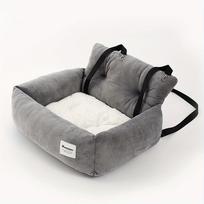 [Gray Pet Carrier] Soft Gray Pet Carrier, Car Seat for Cats and Small Dogs | Adjustable Straps, Ergonomic Design for Safe Travel, Secure Fit for Vehicles