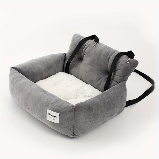 [Gray Pet Carrier] Soft Gray Pet Carrier, Car Seat for Cats and Small Dogs | Adjustable Straps, Ergonomic Design for Safe Travel, Secure Fit for Vehicles