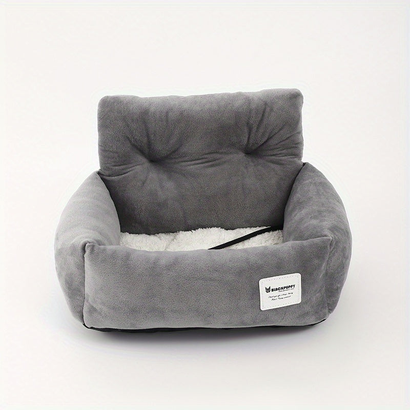 [Gray Pet Carrier] Soft Gray Pet Carrier, Car Seat for Cats and Small Dogs | Adjustable Straps, Ergonomic Design for Safe Travel, Secure Fit for Vehicles