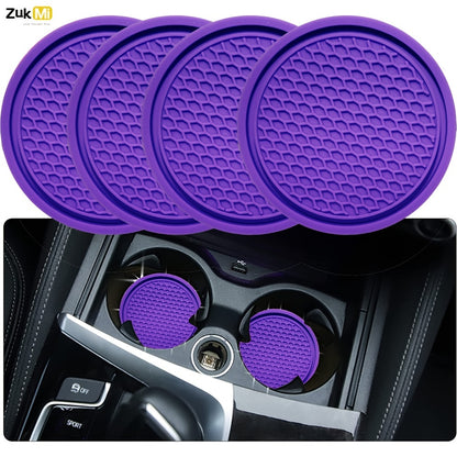 ZukMi Car Cup Coaster, 4pcs Universal Non-Slip Cup Holders Embedded in Ornaments Coaster, Car Interior Accessories,Universal Fit Auto Cup Holders Accessories for Women and for Man