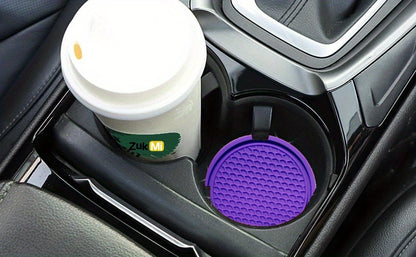 ZukMi Car Cup Coaster, 4pcs Universal Non-Slip Cup Holders Embedded in Ornaments Coaster, Car Interior Accessories,Universal Fit Auto Cup Holders Accessories for Women and for Man