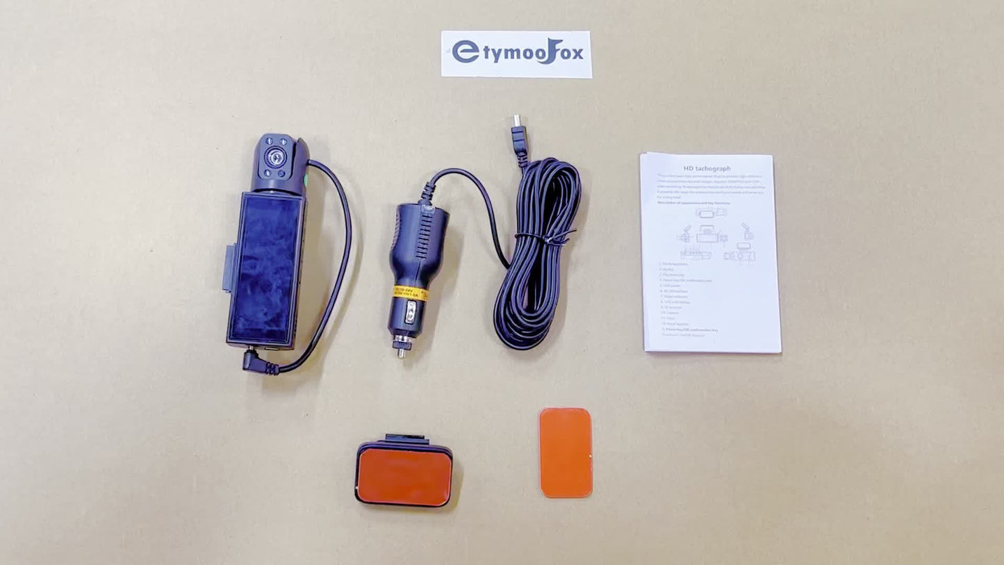 Front and Inside Dash Camera, 3.16-inch Dash Cam 1080P, G-Sensor HD Night Vision Loop Recording Wide Angle Car DVR (Blue Light-Sensitive Diode Position Random) (SD Card Not Included)