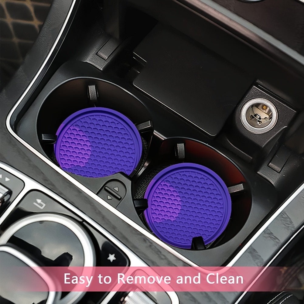 ZukMi Car Cup Coaster, 4pcs Universal Non-Slip Cup Holders Embedded in Ornaments Coaster, Car Interior Accessories,Universal Fit Auto Cup Holders Accessories for Women and for Man