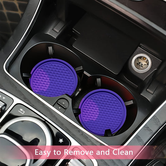 ZukMi Car Cup Coaster, 4pcs Universal Non-Slip Cup Holders Embedded in Ornaments Coaster, Car Interior Accessories,Universal Fit Auto Cup Holders Accessories for Women and for Man