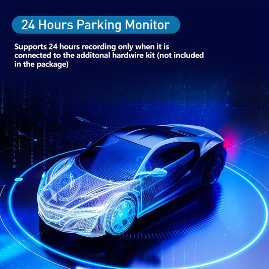 Front and Inside Dash Camera, 3.16-inch Dash Cam 1080P, G-Sensor HD Night Vision Loop Recording Wide Angle Car DVR (Blue Light-Sensitive Diode Position Random) (SD Card Not Included)