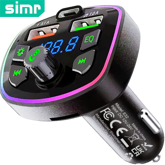 Hands-Free Car MP3 Player with USB PD Charging, Wireless FM Transmitter, Dual USB Ports, True 3.1A Power Delivery