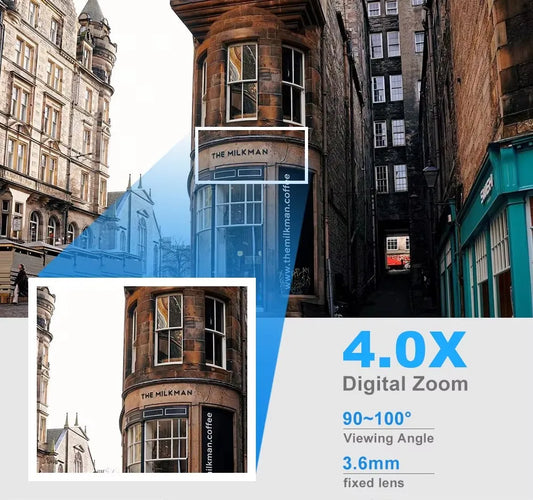 8MP Wifi IP Wireless Security Surveillance PTZ Camera 4X Zoom Cameras Tracking Two-way Audio HD Night Color Cam