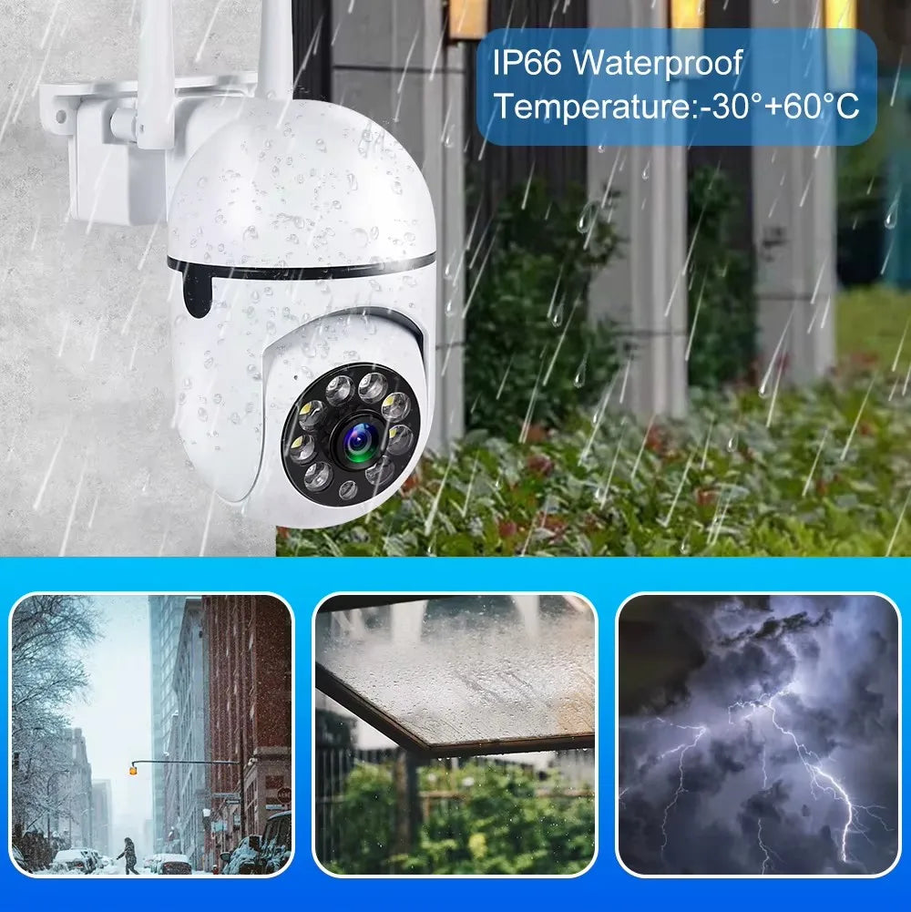 8MP Wifi IP Wireless Security Surveillance PTZ Camera 4X Zoom Cameras Tracking Two-way Audio HD Night Color Cam