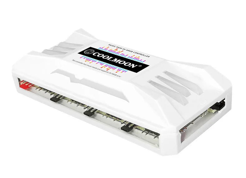 COOLMOON 5V/3Pin ARGB 4Pin Fan PWM HUB 1To8 Music Rhythm Temperature Controller Aura Sync Cooling Fan Remote Control Chassis Hub