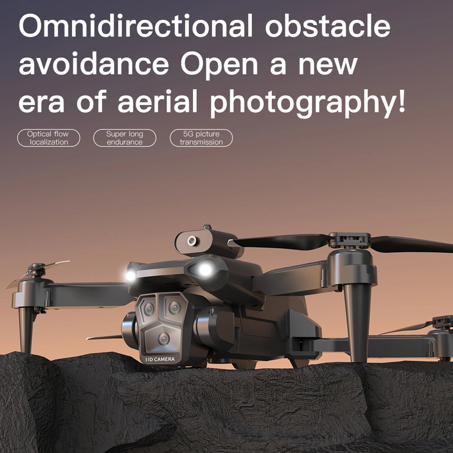 Remote Control Drone with Camera 4K 3 Front Camera 2 Bottom Camera Obstacle Avoidance 5GWiFi FPV Storage Bag Package Trajectory