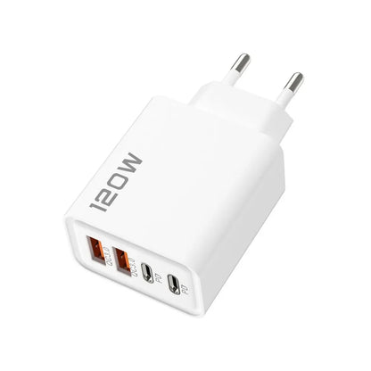 120W Total Fast Charging Quick Charger PD USB Type-C Wall Adapter for iPhone 16/15/14 Xiaomi Huawei Redmi Oneplus Phone Charger