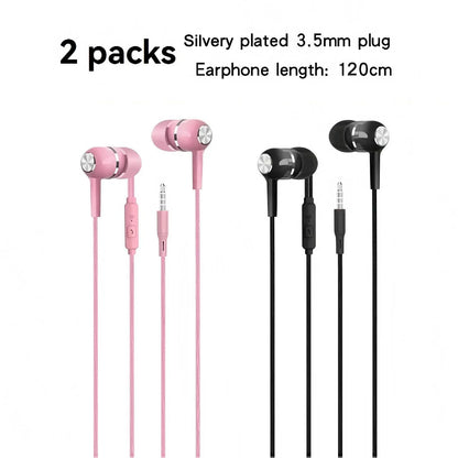 1-8pcs 3.5mm Wired Headphones In Ear Wired Earphones with Microphone Bass HiFi Stereo Earbuds Sports In-line Control For Phones