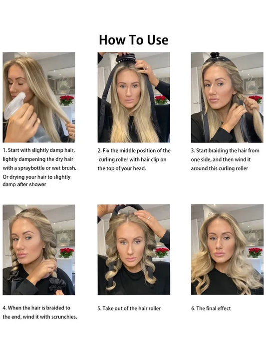 No Heat Foam Sleeping Curling Iron Big Wave Lazy Curl Styler for DIY Hair Dressing Tool - Efficient Hair Wave Styling