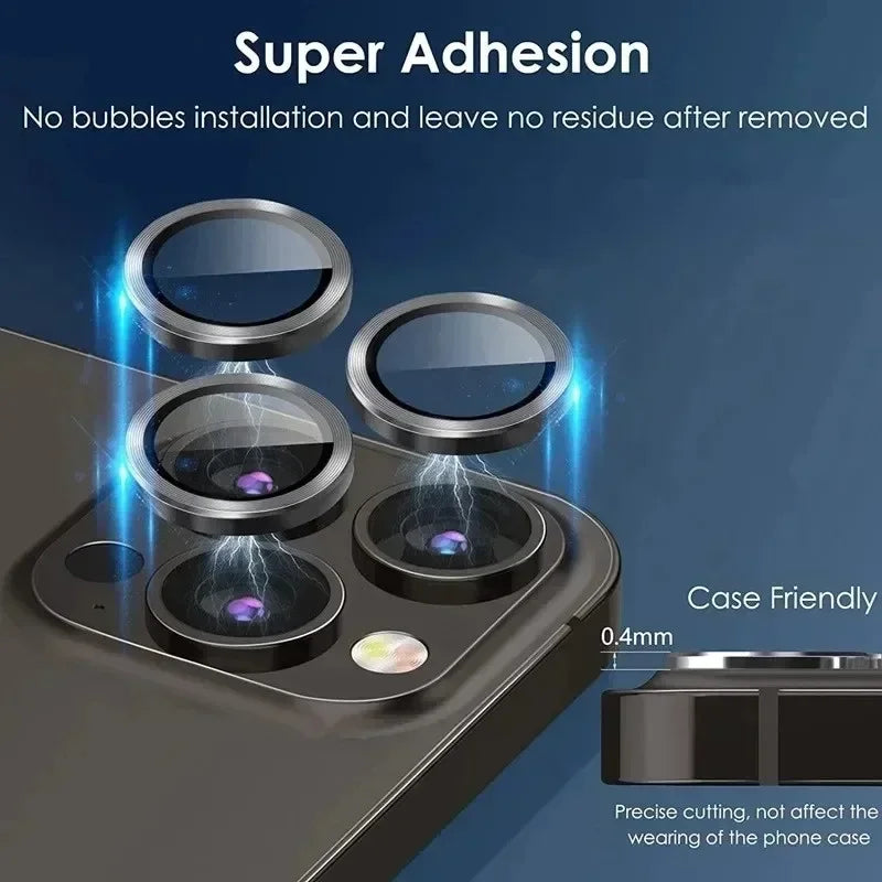 3-2pcs Metal Ring Camera Lens Protector for iPhone 12/13/14/15 pro Max 13 Mini 15 pro Max - Glass Lens Protection