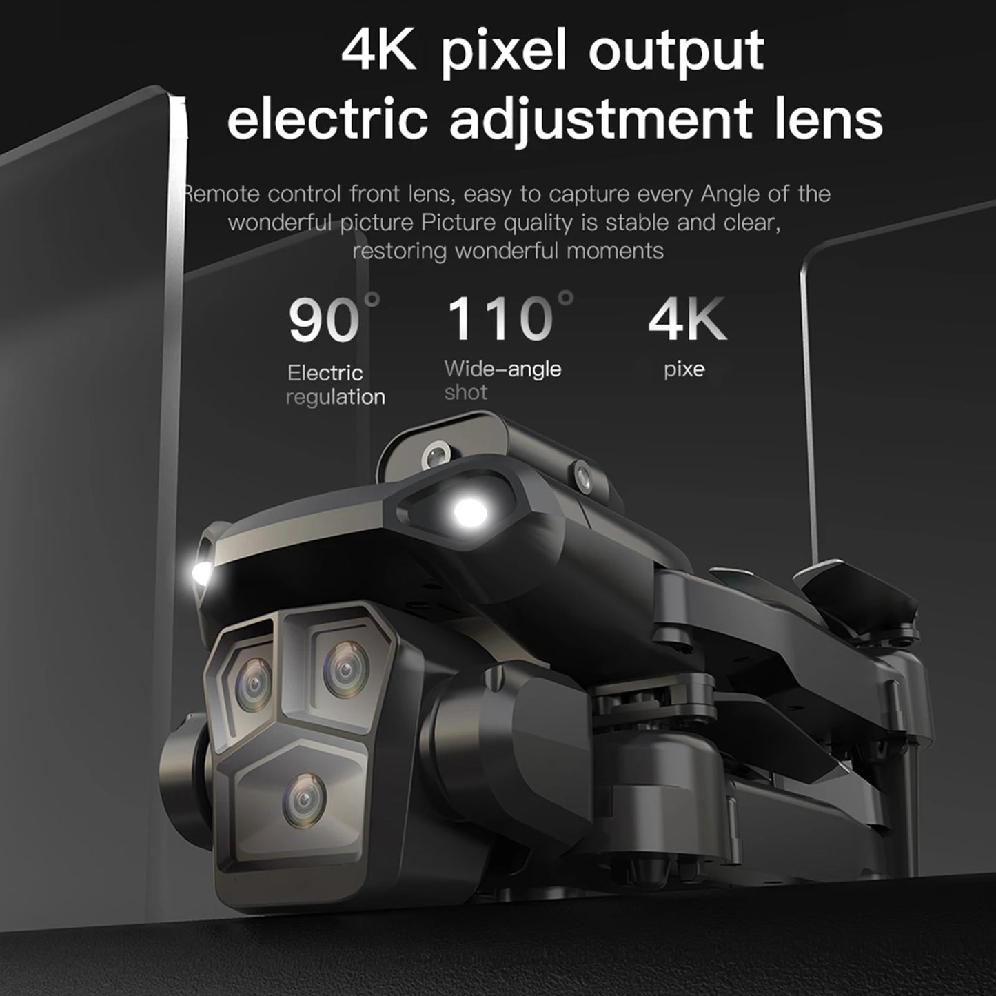 Remote Control Drone with Camera 4K 3 Front Camera 2 Bottom Camera Obstacle Avoidance 5GWiFi FPV Storage Bag Package Trajectory