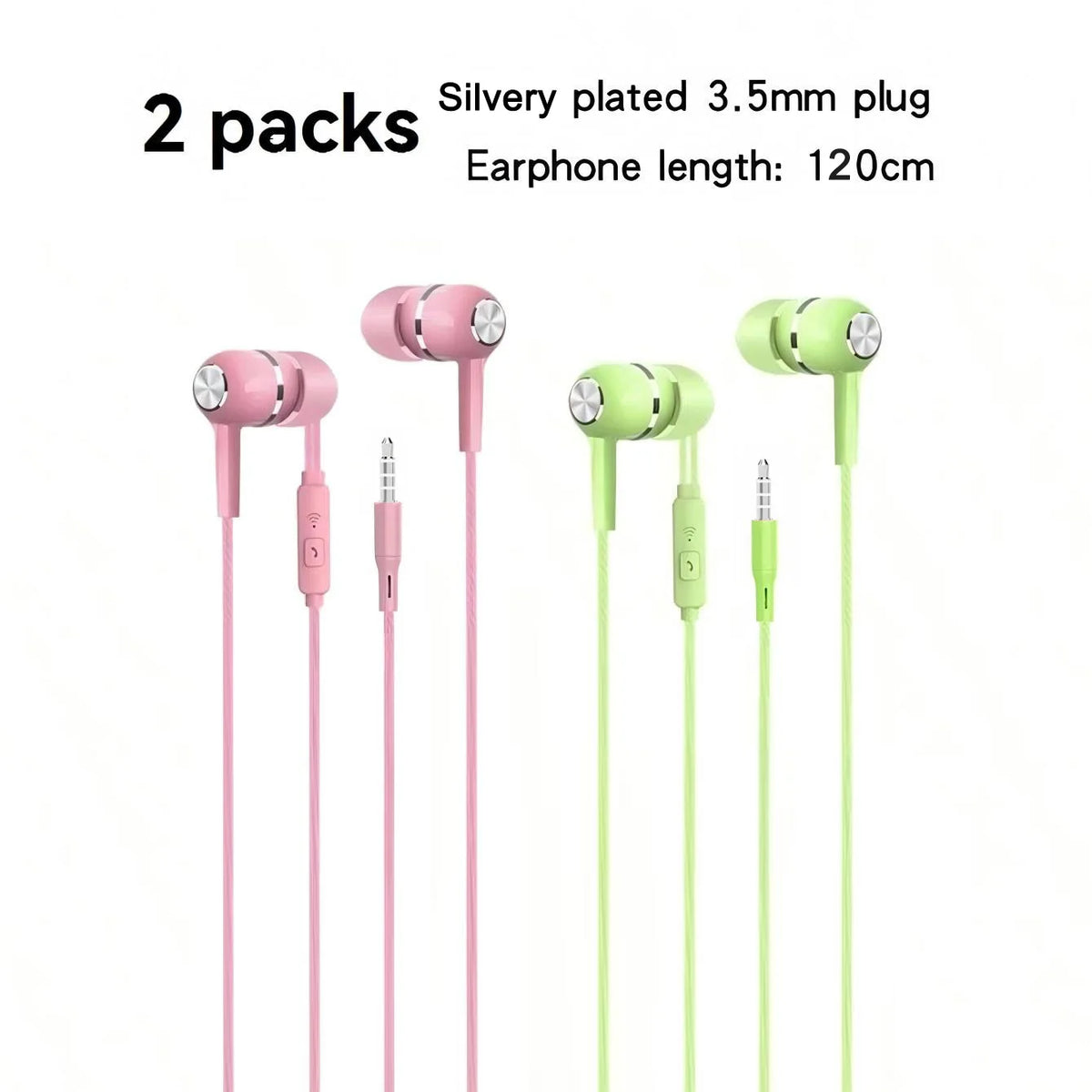 1-8pcs 3.5mm Wired Headphones In Ear Wired Earphones with Microphone Bass HiFi Stereo Earbuds Sports In-line Control For Phones