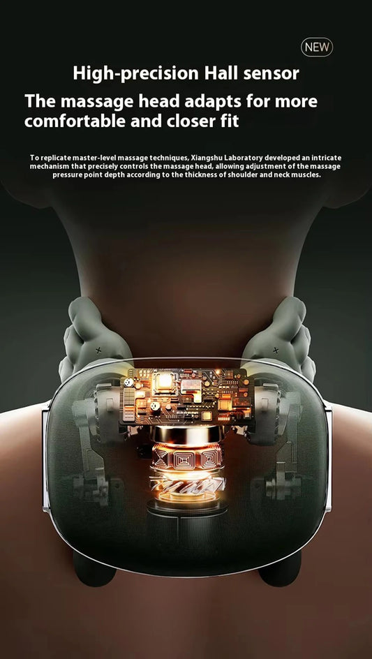 Bionic Neck Shoulder Massager Heated Back Massagers Electric Kneading Muscles Massage Pillow Neck Waist Leg Body 3-Level Modes