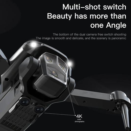 Remote Control Drone with Camera 4K 3 Front Camera 2 Bottom Camera Obstacle Avoidance 5GWiFi FPV Storage Bag Package Trajectory