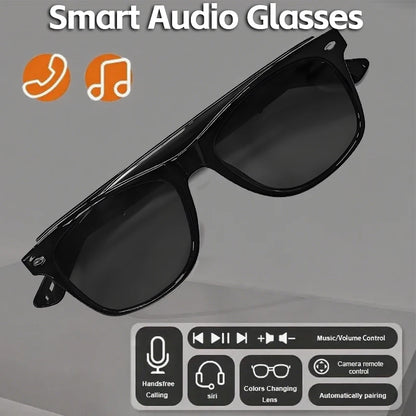 SENBONO New Smart Glasses for Men Women Bluetooth Call AI Translation Music Control Volume Control Sunglasses Anti-blue Light