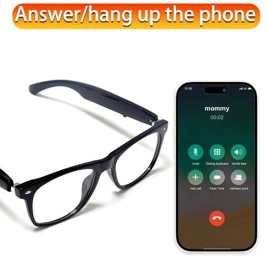 SENBONO New Smart Glasses for Men Women Bluetooth Call AI Translation Music Control Volume Control Sunglasses Anti-blue Light