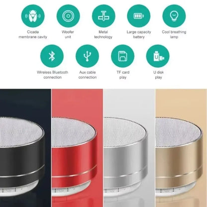 A10 10M Mini Portable Wireless Bluetooth Speaker Steel Cannon Subwoofer Bluetooth Audio Gift For Laptops Phone Outdoors Speakers