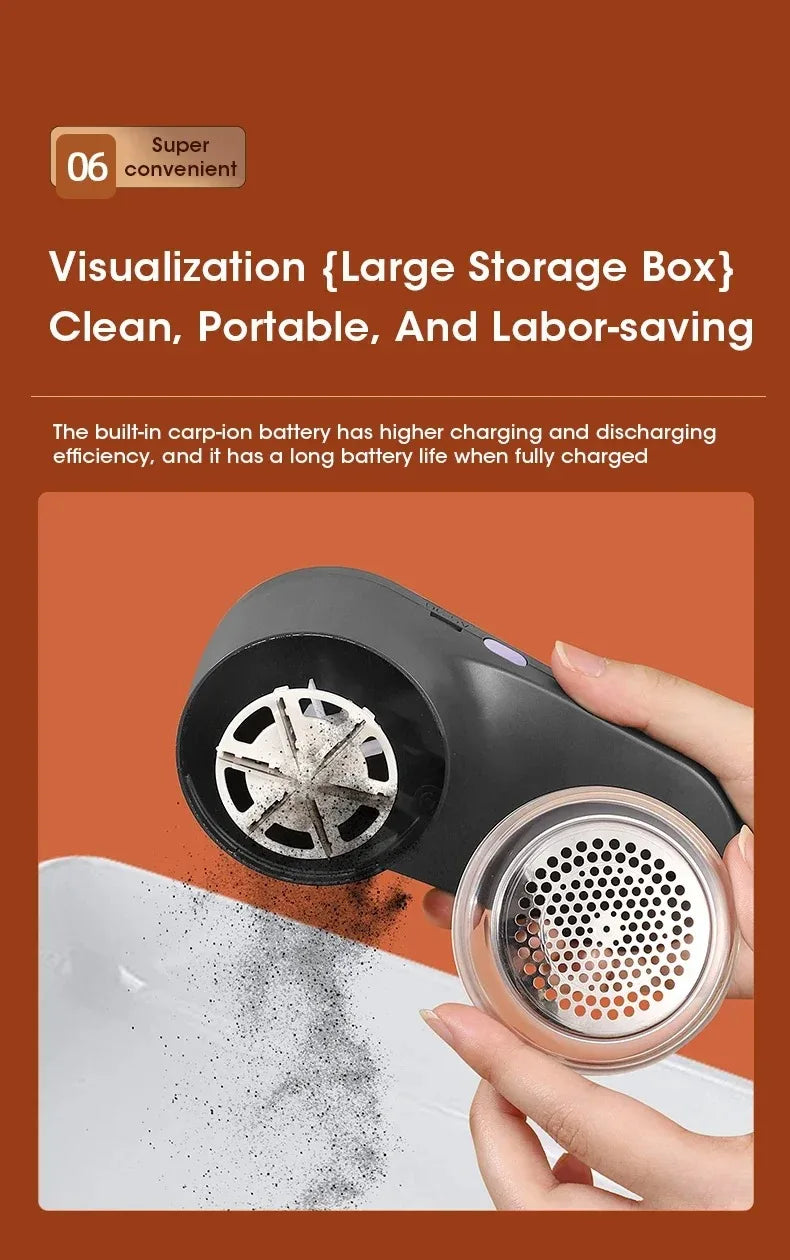 Portable Electric Lint Remover with LED Display USB Rechargeable Sweater Shaver Household Clothes Hair Ball Trimmer