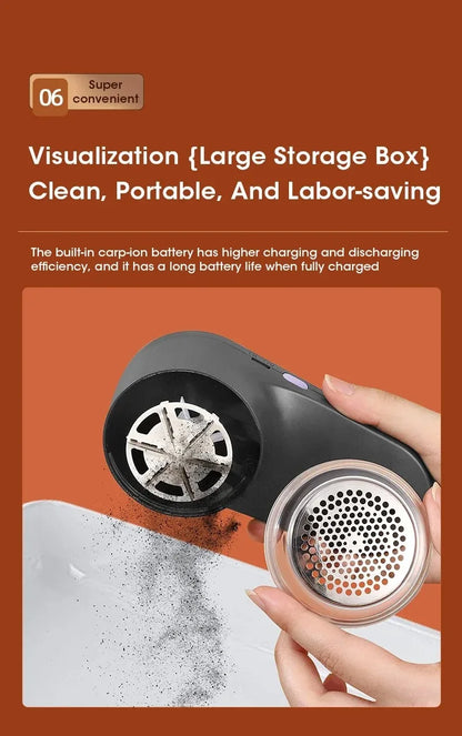 Portable Electric Lint Remover with LED Display USB Rechargeable Sweater Shaver Household Clothes Hair Ball Trimmer
