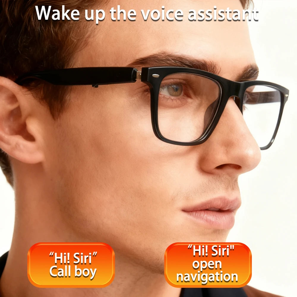 SENBONO New Smart Glasses for Men Women Bluetooth Call AI Translation Music Control Volume Control Sunglasses Anti-blue Light