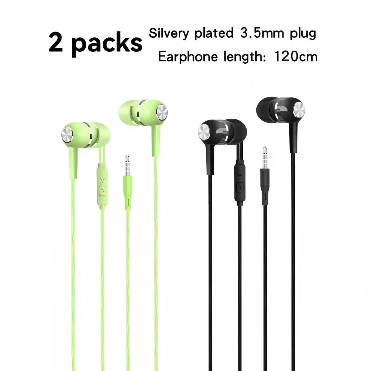 1-8pcs 3.5mm Wired Headphones In Ear Wired Earphones with Microphone Bass HiFi Stereo Earbuds Sports In-line Control For Phones