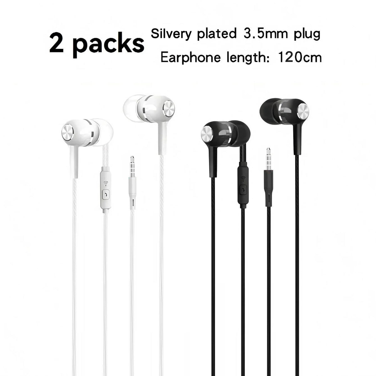 1-8pcs 3.5mm Wired Headphones In Ear Wired Earphones with Microphone Bass HiFi Stereo Earbuds Sports In-line Control For Phones