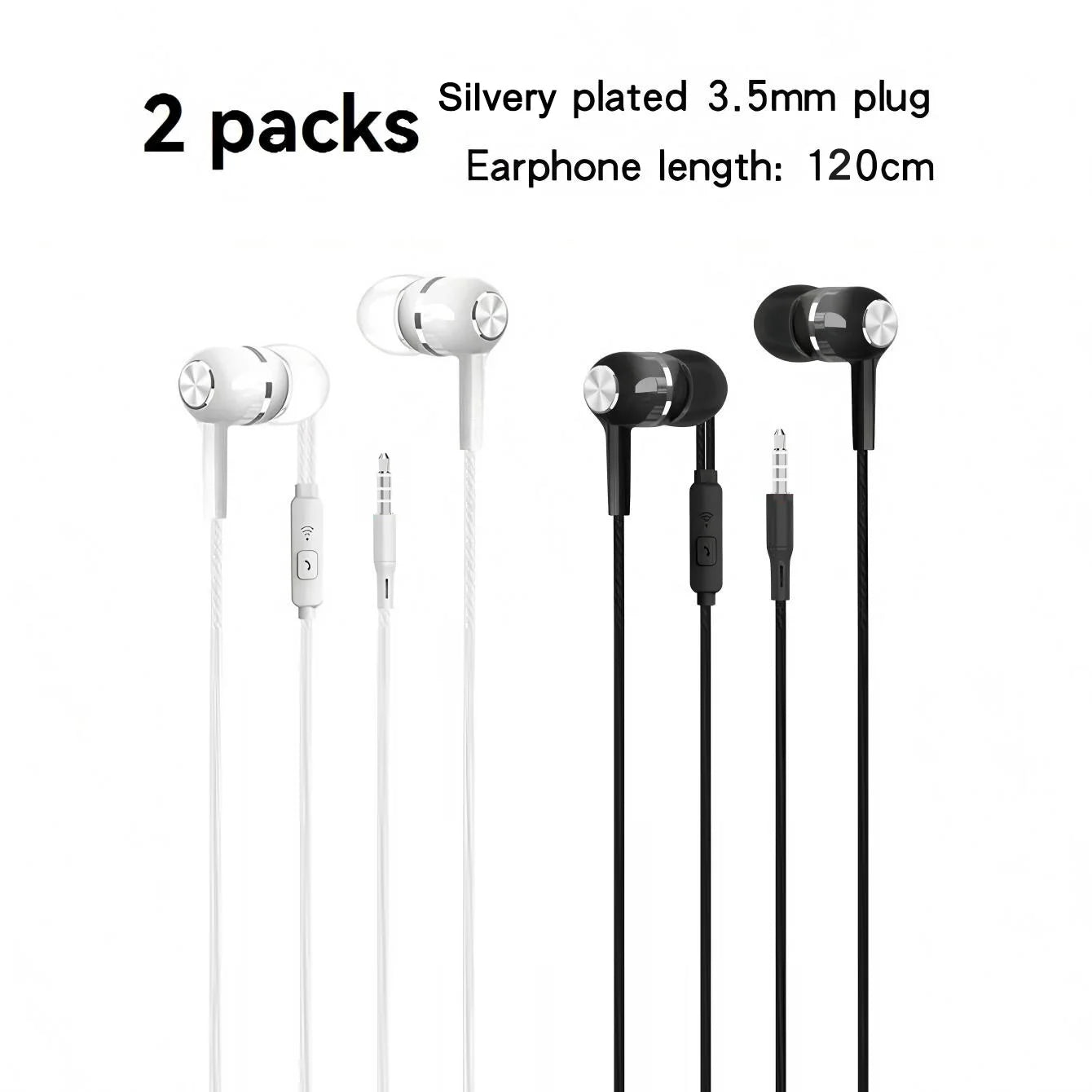 1-8pcs 3.5mm Wired Headphones In Ear Wired Earphones with Microphone Bass HiFi Stereo Earbuds Sports In-line Control For Phones