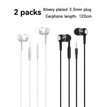1-8pcs 3.5mm Wired Headphones In Ear Wired Earphones with Microphone Bass HiFi Stereo Earbuds Sports In-line Control For Phones