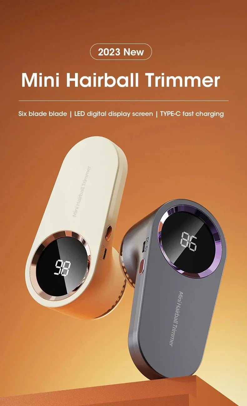 Portable Electric Lint Remover with LED Display USB Rechargeable Sweater Shaver Household Clothes Hair Ball Trimmer