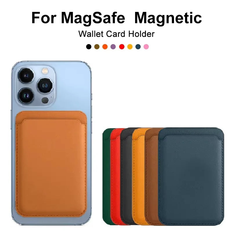 For Magsafe Magnetic Leather Wallet Case For iPhone  17 16 15 14 13 12 11 8  Samsung Huawei Card Holder with Magnet Covers