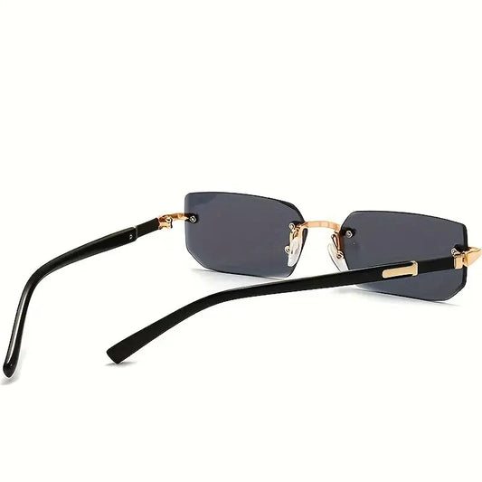 Rimless Sunglasses Rectangle Fashion Popular Women Men Shades Small Square Sun Glasses For Female male Summer Traveling Oculos