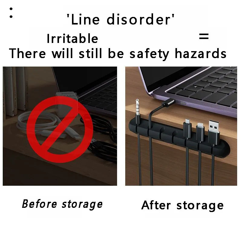 Adhesive Cable Holder Clips Cord Management Wire Organizer for Desktop USB Charging Cable Nightstand Power Cord Mouse Cable