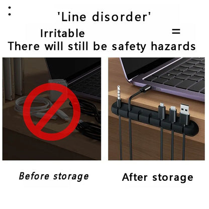 Adhesive Cable Holder Clips Cord Management Wire Organizer for Desktop USB Charging Cable Nightstand Power Cord Mouse Cable