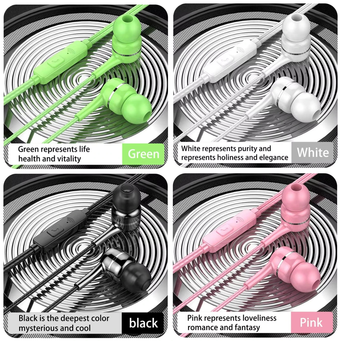 1-8pcs 3.5mm Wired Headphones In Ear Wired Earphones with Microphone Bass HiFi Stereo Earbuds Sports In-line Control For Phones