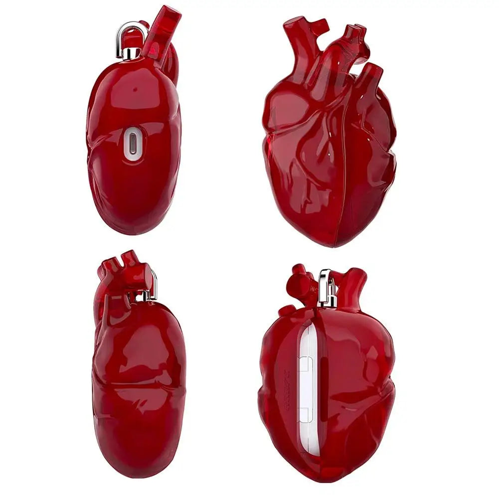 Halloween Bluetooth Earphone Case For Airpods 3/Pro 2 Red Heart Shape Anti-Fall Anti-scratch Protective Bag Fun Decoration