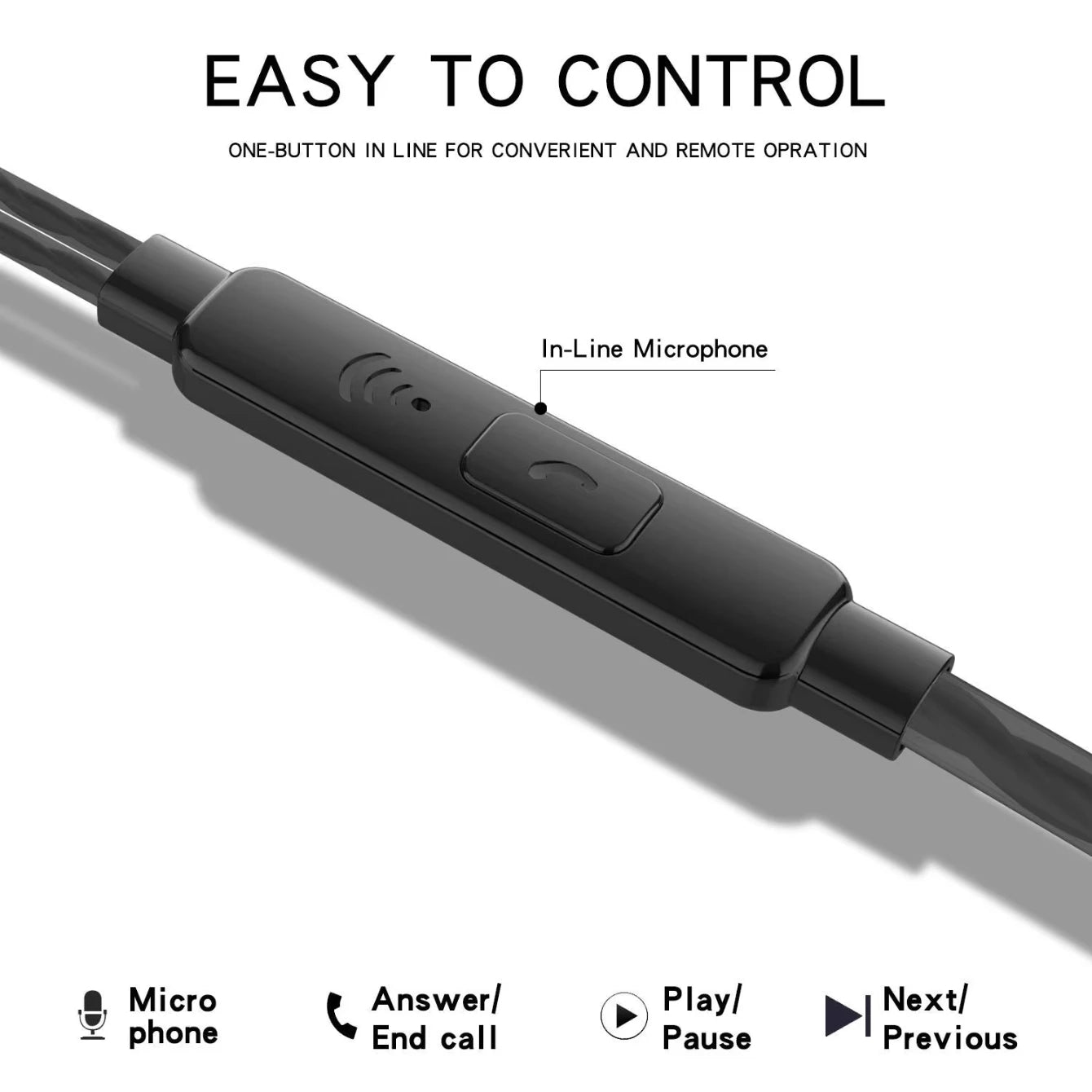 1-8pcs 3.5mm Wired Headphones In Ear Wired Earphones with Microphone Bass HiFi Stereo Earbuds Sports In-line Control For Phones