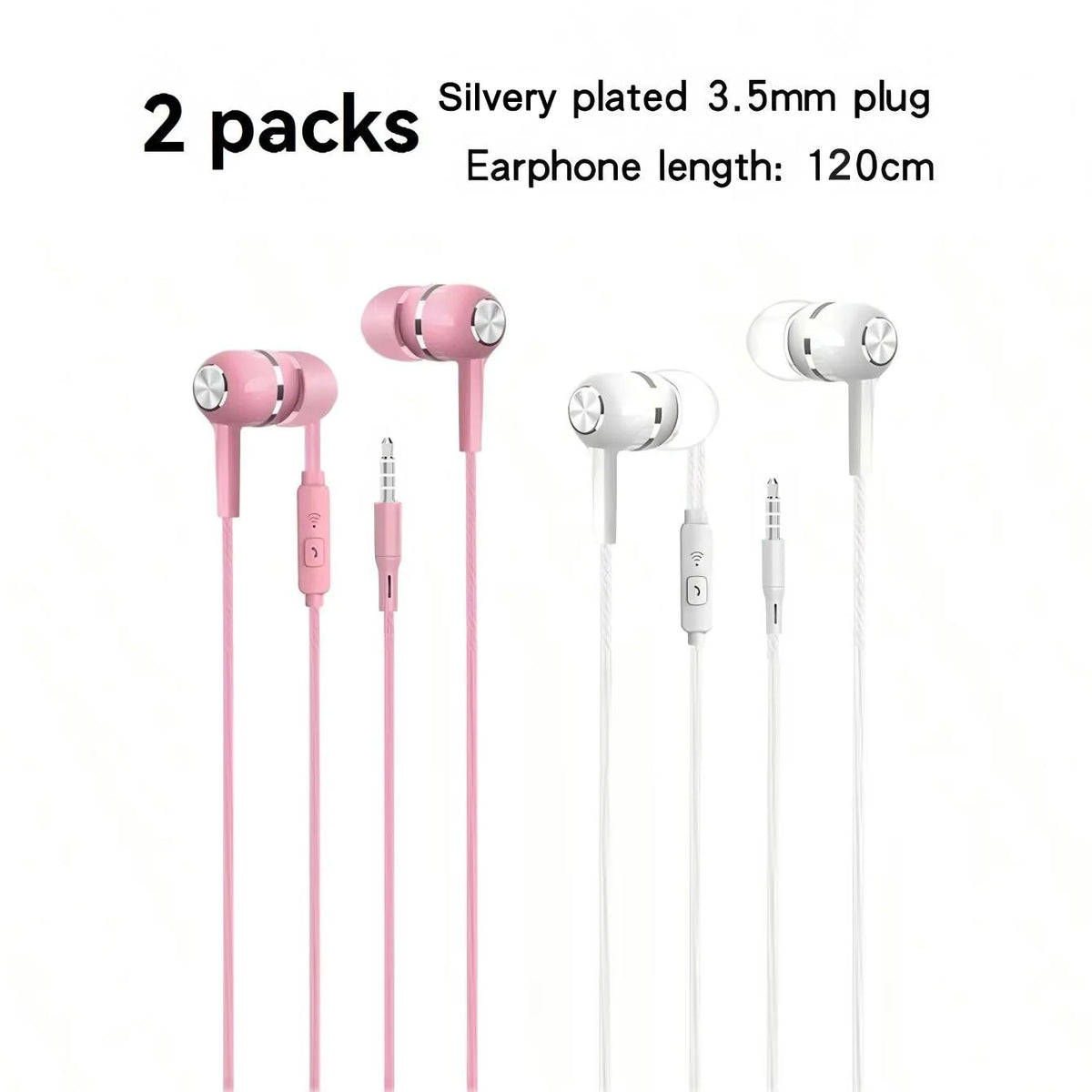 1-8pcs 3.5mm Wired Headphones In Ear Wired Earphones with Microphone Bass HiFi Stereo Earbuds Sports In-line Control For Phones