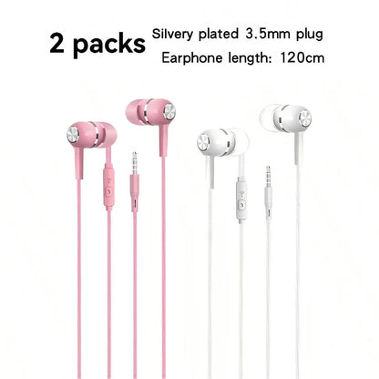 1-8pcs 3.5mm Wired Headphones In Ear Wired Earphones with Microphone Bass HiFi Stereo Earbuds Sports In-line Control For Phones